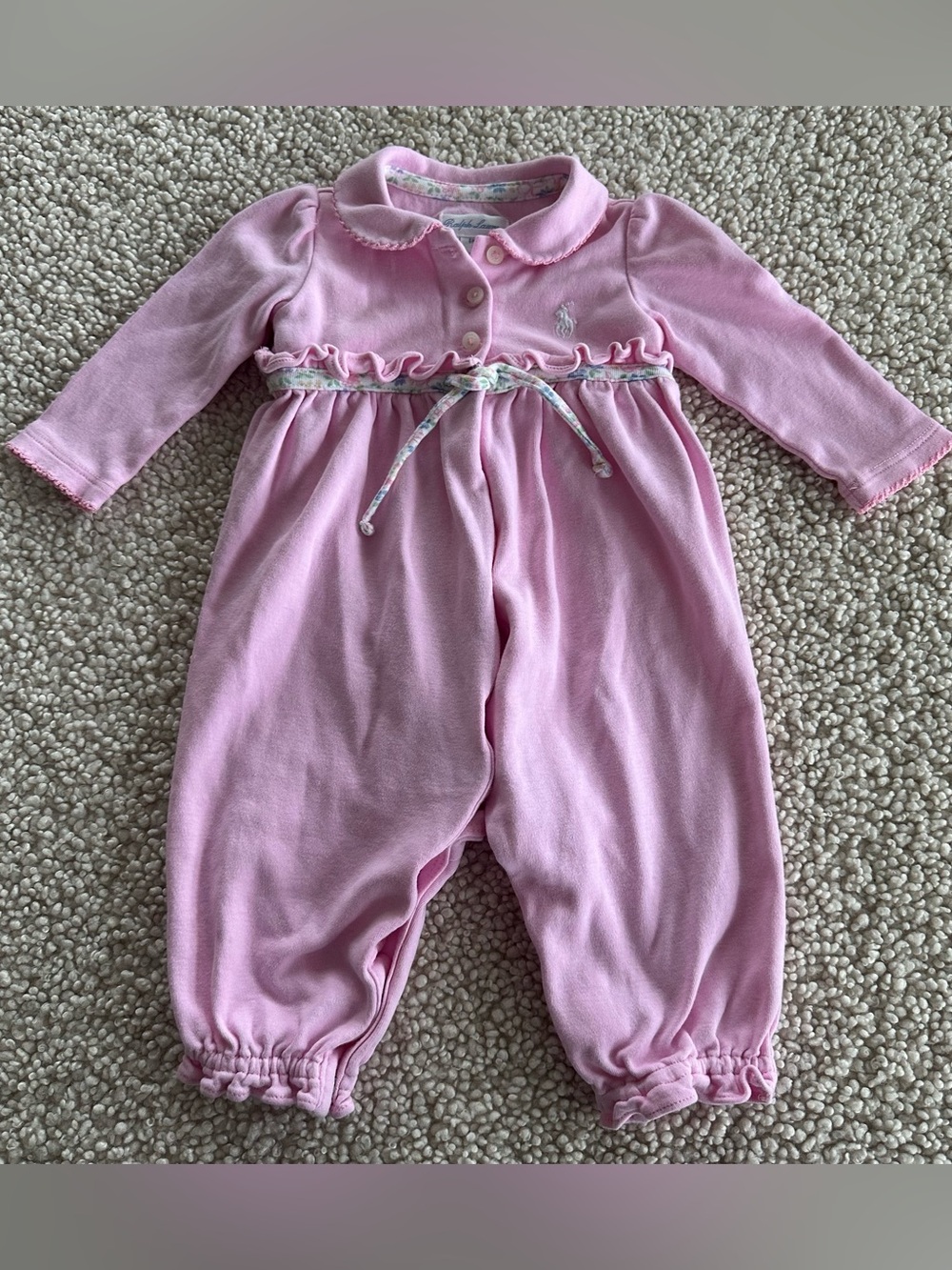 Ralph Lauren Bubble Romper Ruffles Pink Size 6 months